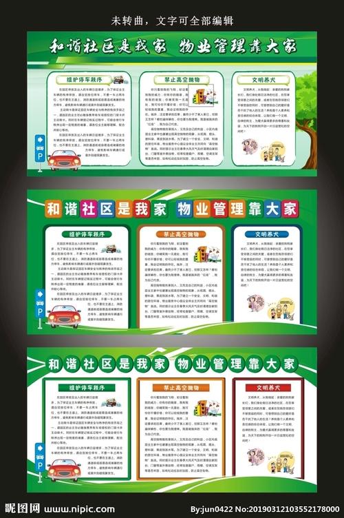 和諧小區物業管理制度宣傳欄圖片